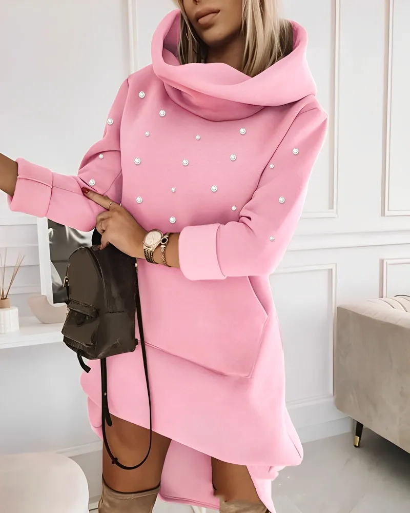Women's Turtleneck Hooded Mid-length Sweater - Lzs6106I-L