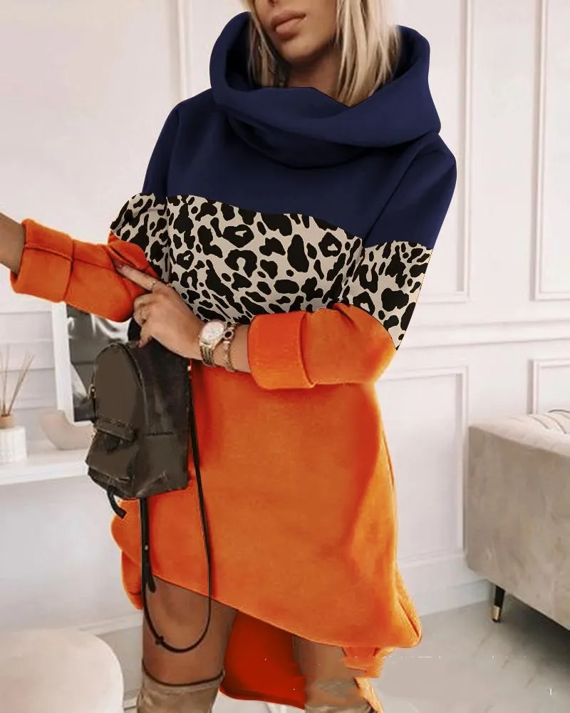 Women's Turtleneck Hooded Mid-length Sweater - Lzs6106A-S