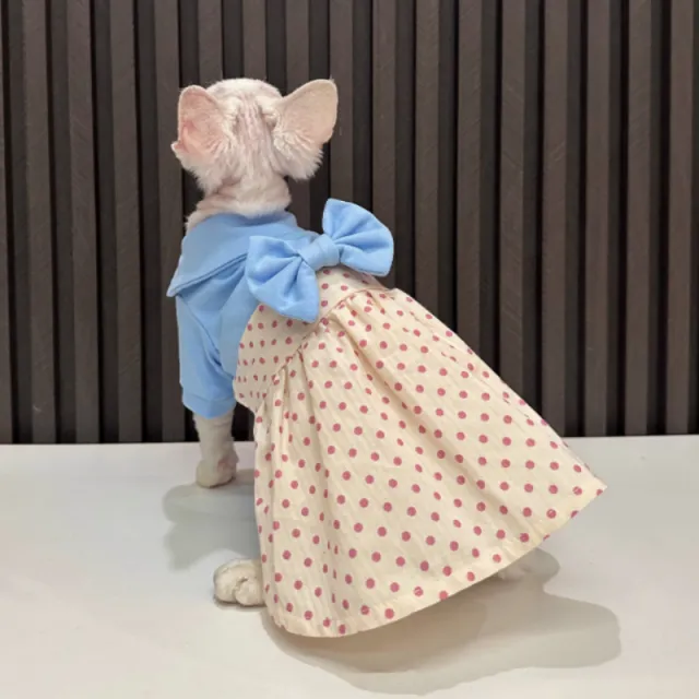 Hairless Cat Polka Dot Bow Skirt Hairless Cat - Shop at LoveMi