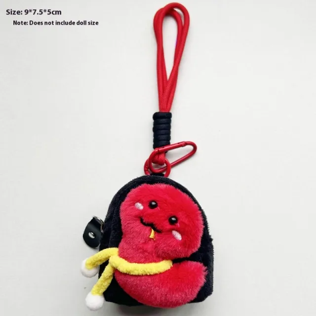 Kappabala Plush Coin Purse Children's Cute Schoolbag Pendant Storage Bag Sunglasses Cheese Brown - Shop at LoveMi