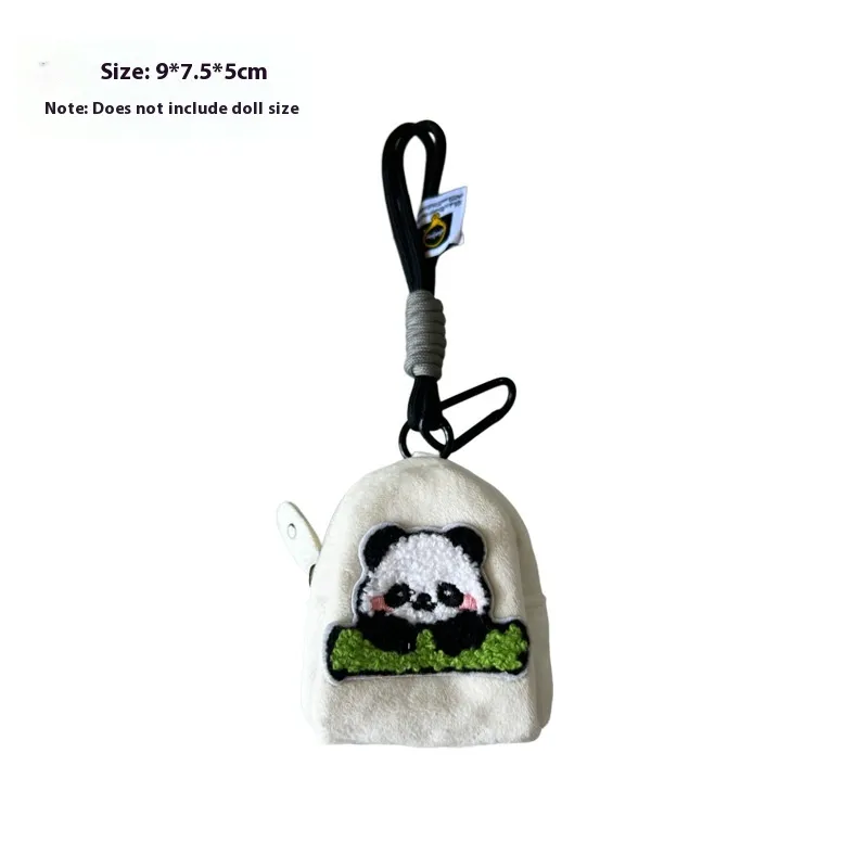 Kappabala Plush Coin Purse Children's Cute Schoolbag Pendant Storage Bag - Panda Model B White