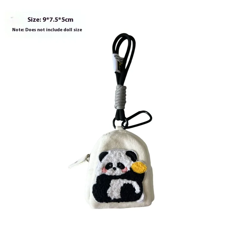 Kappabala Plush Coin Purse Children's Cute Schoolbag Pendant Storage Bag - Panda C Style White