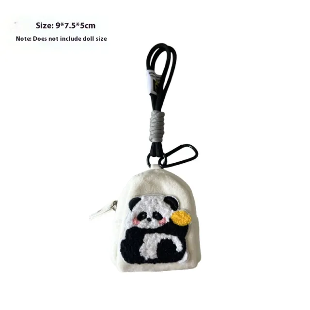 Kappabala Plush Coin Purse Children's Cute Schoolbag Pendant Storage Bag Panda C Style White - Shop at LoveMi
