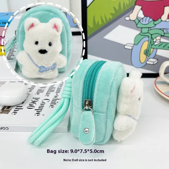 Kappabala Plush Coin Purse Children's Cute Schoolbag Pendant Storage Bag Pink Ear Rabbit Pink Style - Shop at LoveMi
