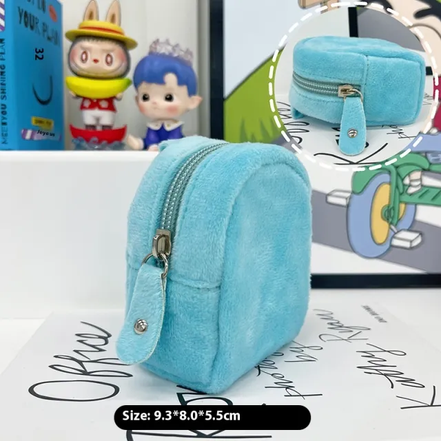 Kappabala Plush Coin Purse Children's Cute Schoolbag Pendant Storage Bag Blue Plush Bag - Shop at LoveMi