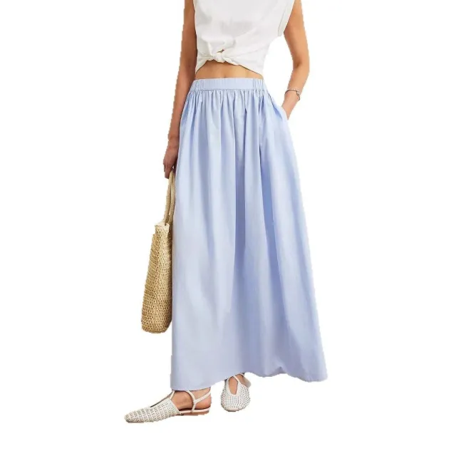 Blue Temperament Leisure Skirt Pleated High Waist Blue - Shop at LoveMi