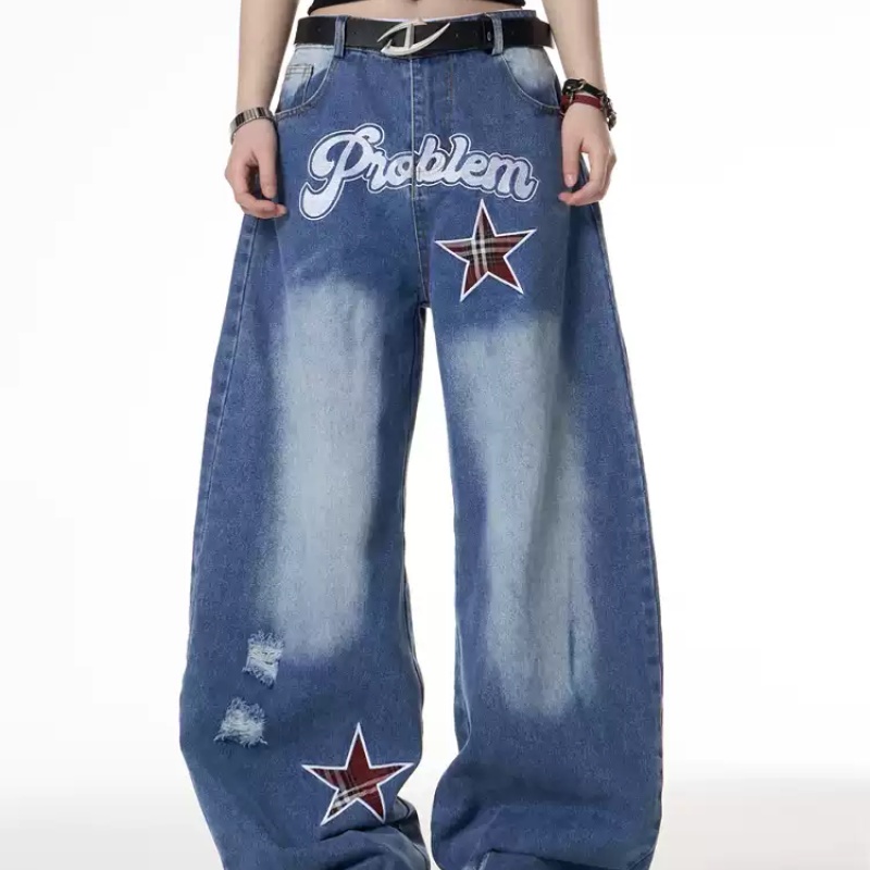 Retro Street Hot Girl XINGX Printed Wide Leg Jeans For Women