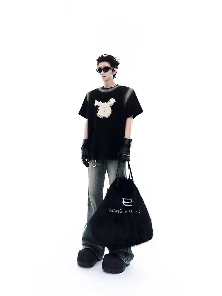 Special-interest Design Tie-dye Color Matching Design Loose Half Sleeve T-shirt