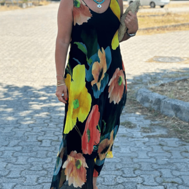 Women's Casual Loose Printed Camisole Dress