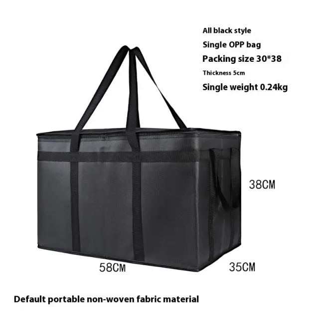 Outdoor Camping Large Capacity Picnic Double Layer Insulated Bag Black - Shop at LoveMi