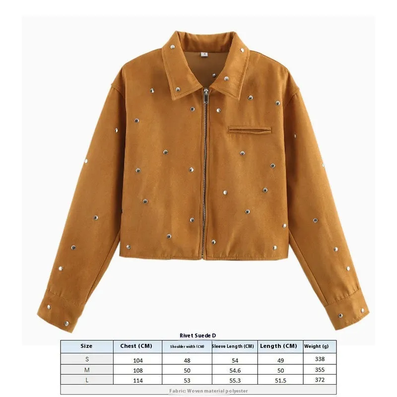 Suede Texture Effect Coat Beauty Clothing - Rivet Suede Type D-L