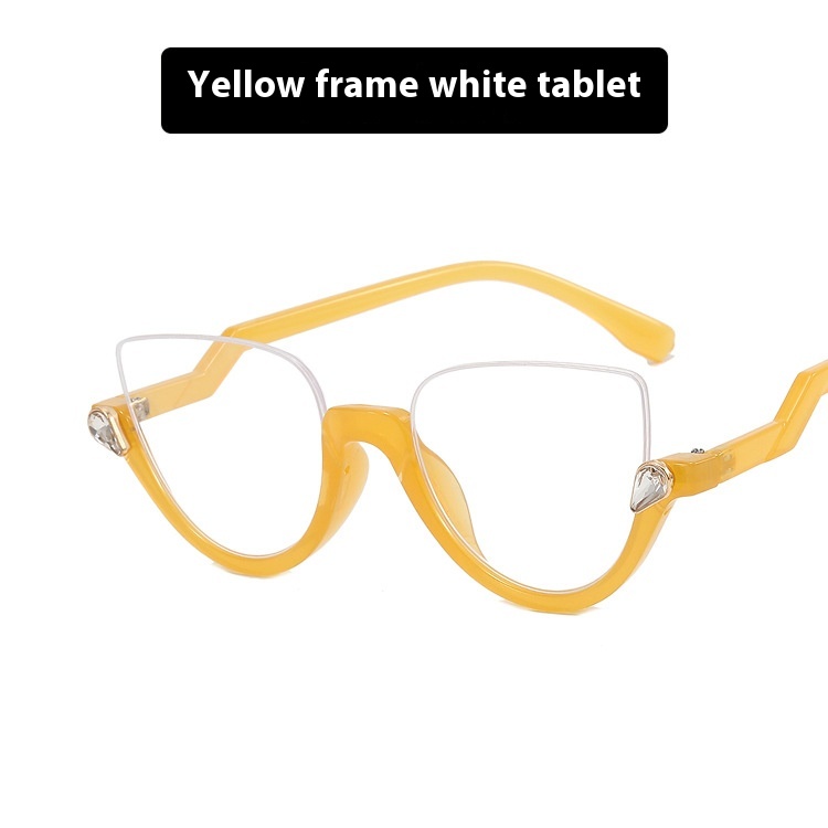 Women's Half Frame Diamond Retro Optical Glasses - Image 6