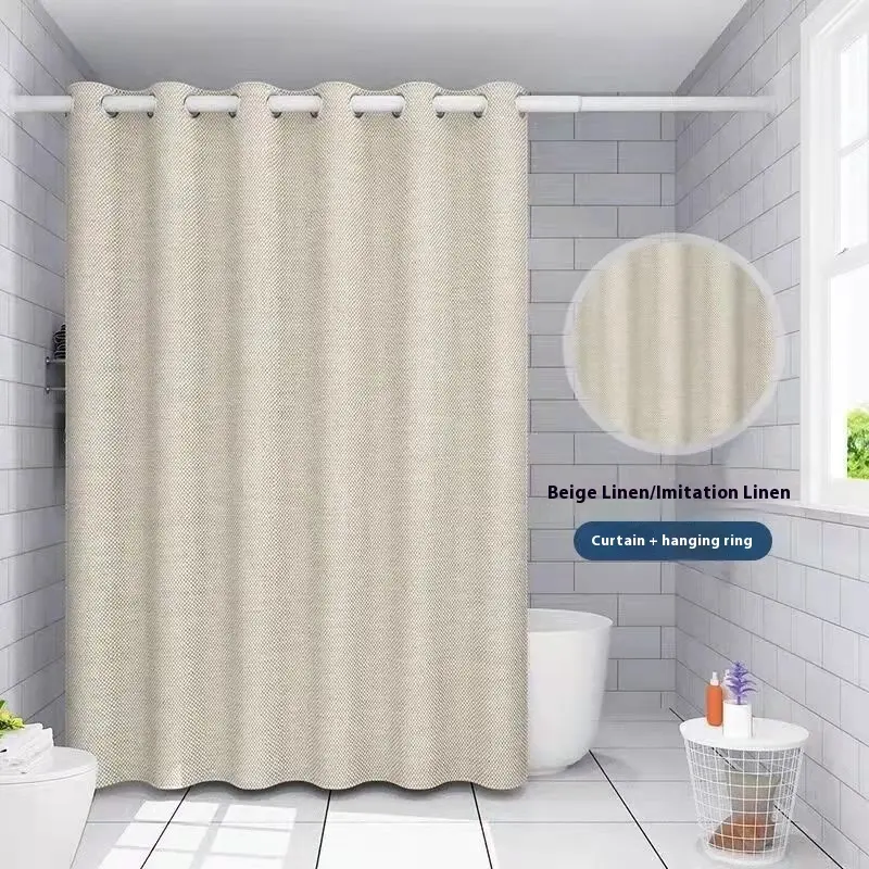 Linen Thick Waterproof And Mildew-proof Shower Curtain