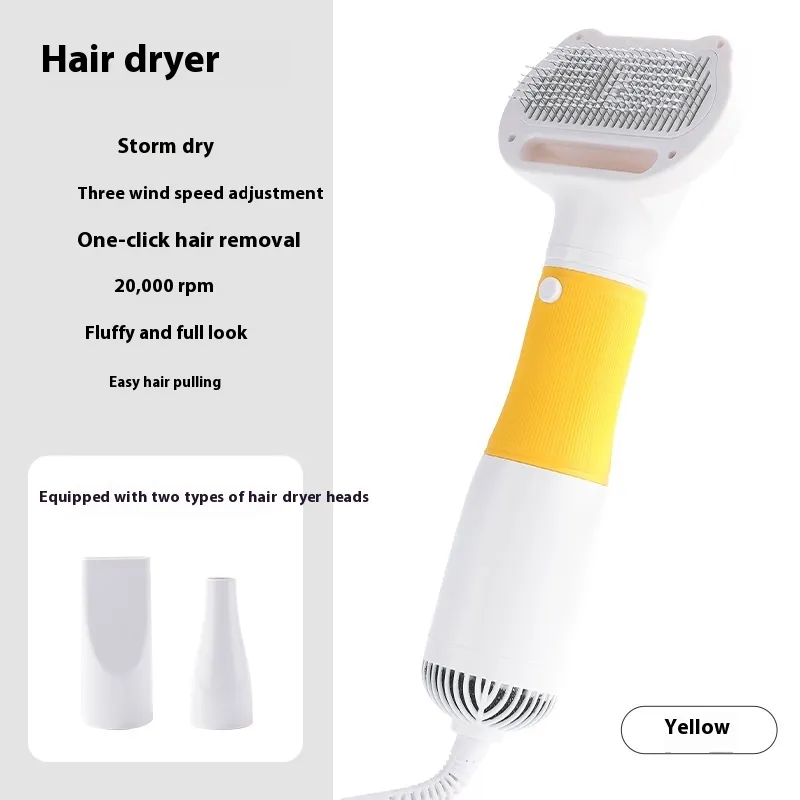 Pet Blowing Hair Pulling Artifact For Beauty Use - Yellow