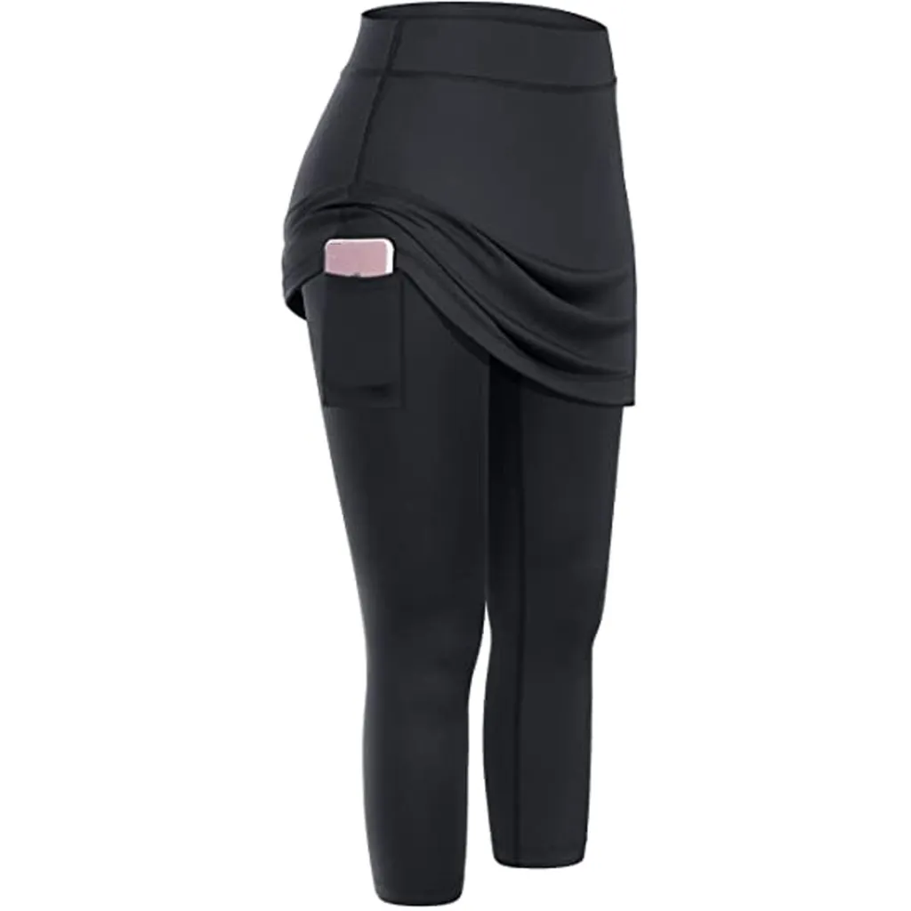 Women Leggings With Pockets Yoga Fitness Pants Sports Clothing - Black