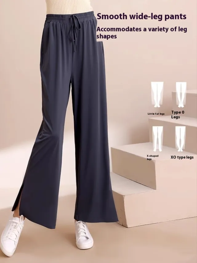 Sports Drape Baggy Pants Straight Texture Dark Gray - Shop at LoveMi