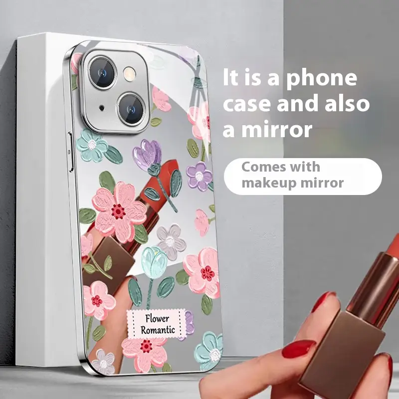 Ins Oil Painting Flower Mirror Phone Case