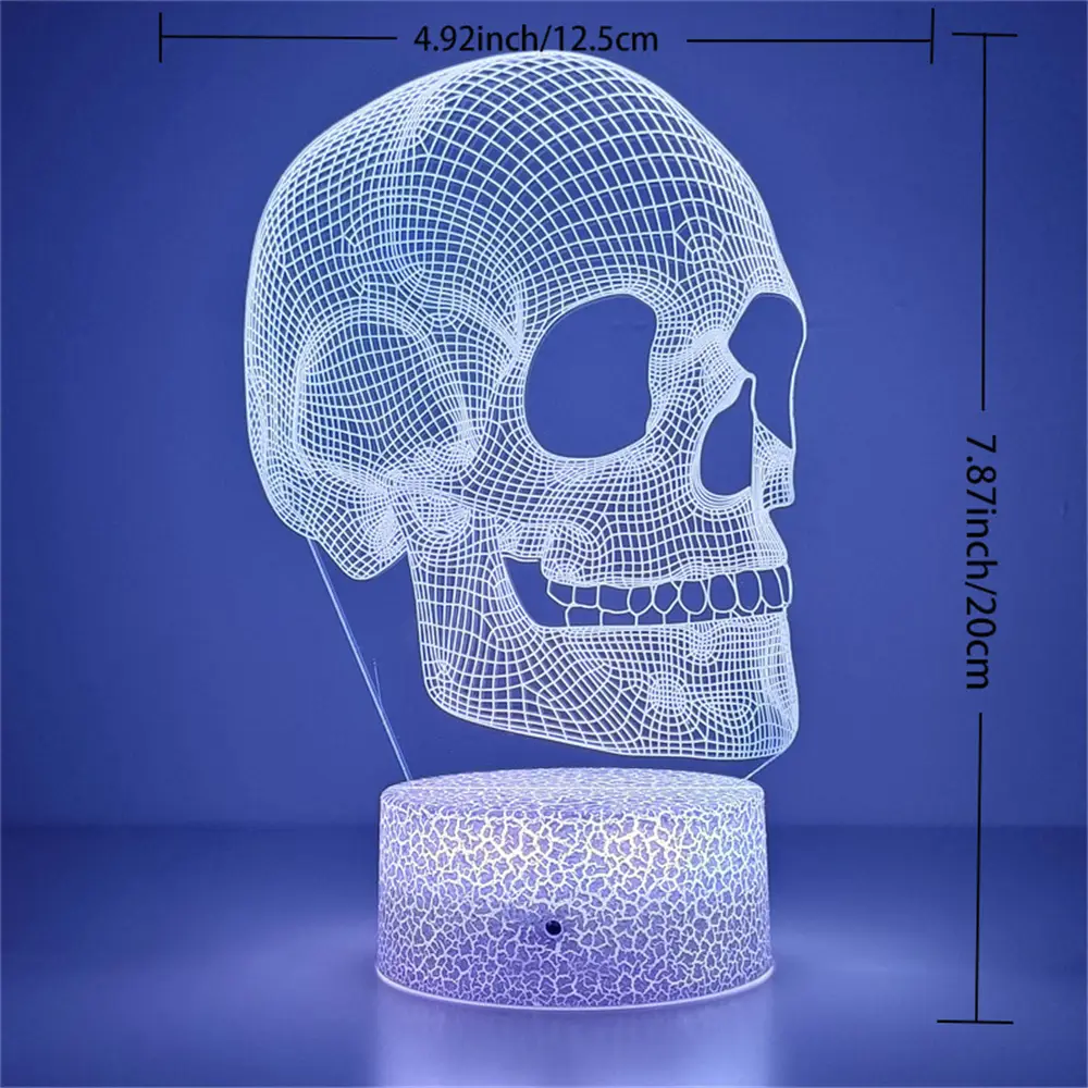 Acrylic 3D Small Night Lamp Halloween Skull