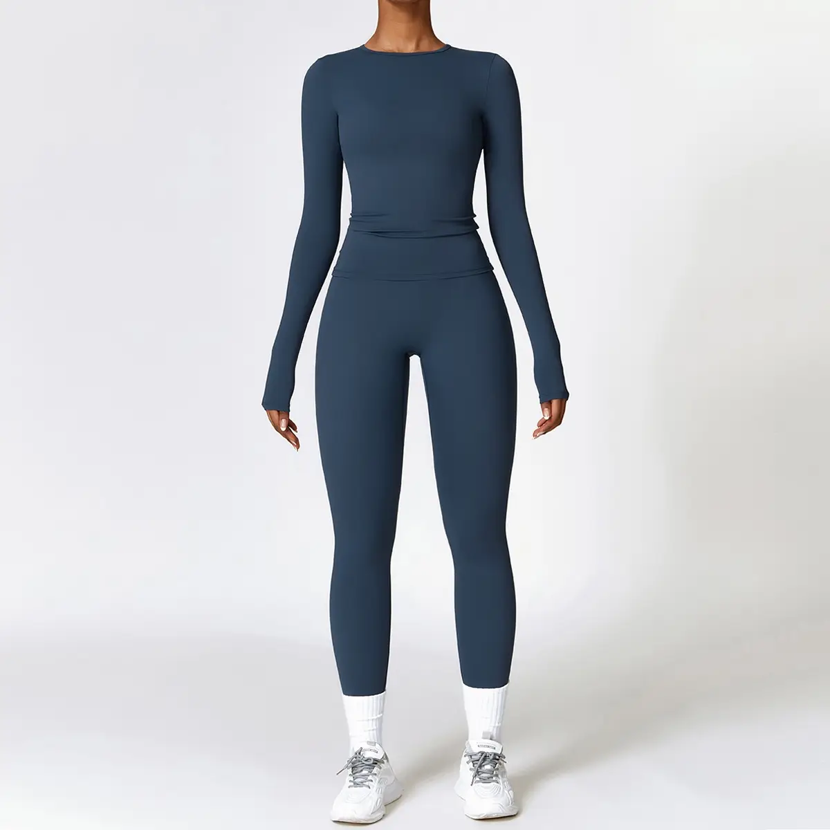 Tight-fitting Brushed Yoga Suit Quick-drying Fitness Clothes Fitness Long Sleeve Tracksuits Sports Suit