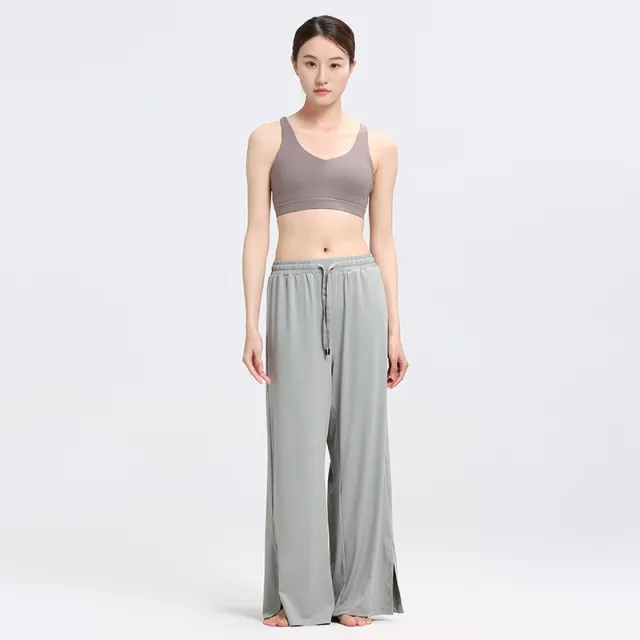 Women's Wide leg Pants Sun Protective Pants Cropped Pants Light Gray - Shop at LoveMi