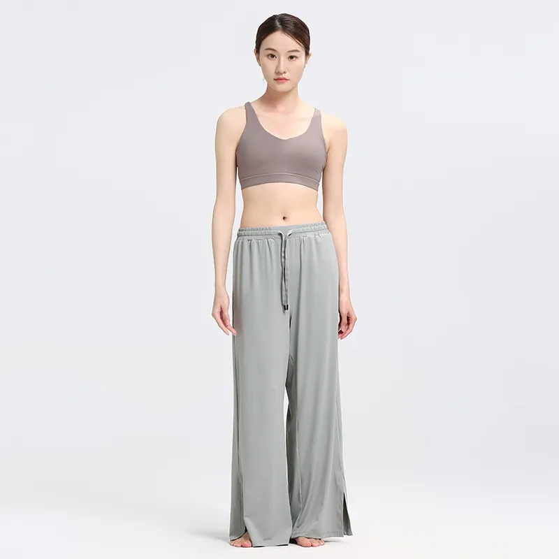 Women's Wide-leg Pants Sun Protective Pants Cropped Pants - Light Gray