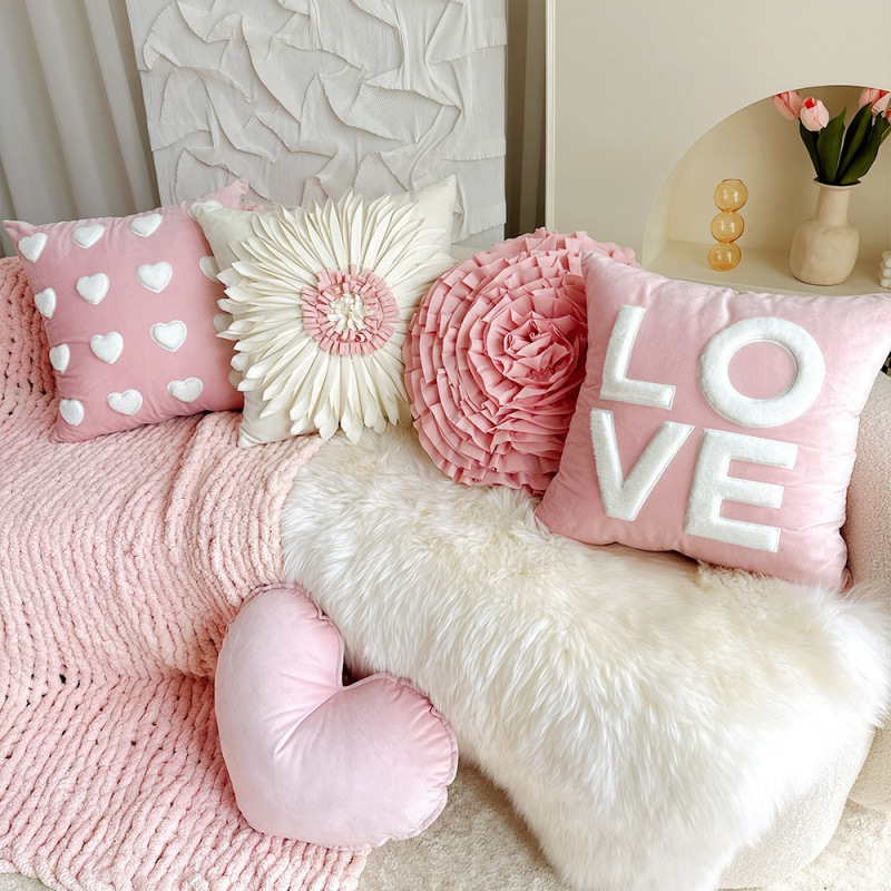 Living Room Sofa Love Cushion Bedside Cute Throw Pillowcase