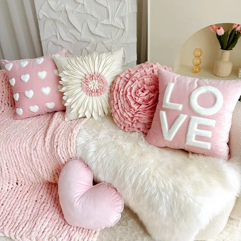 Living Room Sofa Love Cushion Bedside Cute Throw Pillowcase