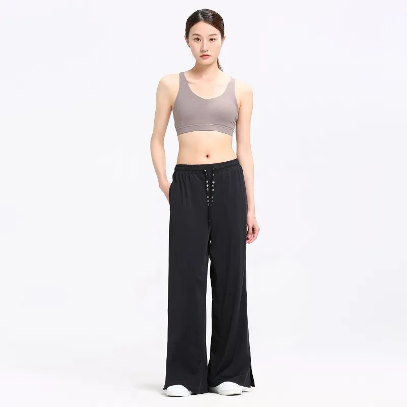 Women's Wide-leg Pants Sun Protective Pants Cropped Pants - Black