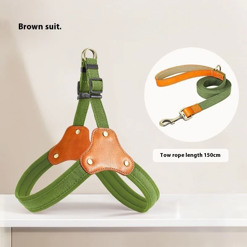 Dog Breast Collar Small Dog Bichon Dog Hand Holding Rope - Green 1·5 M Hand Holding Rope
