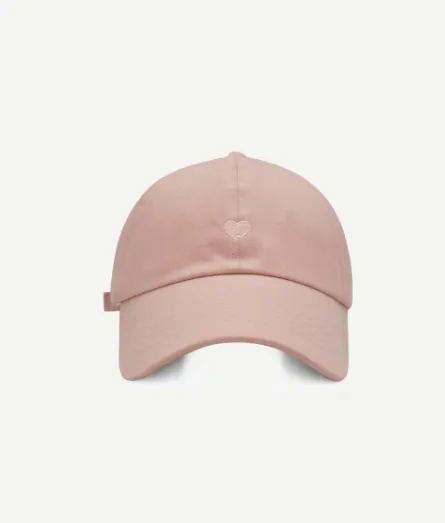 Preppy Style Love Embroidery Ponytail Half Topless Hat - Pink