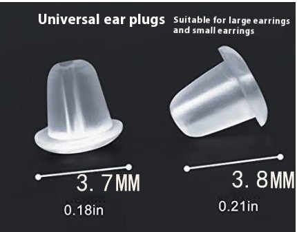 Earplug Silicone Ear Stud Plug Transparent Plastic Anti-allergy Leather Plug Ear Cap Earrings Back Plug Anti-drop Ear Clip Rubber Stopper Plug