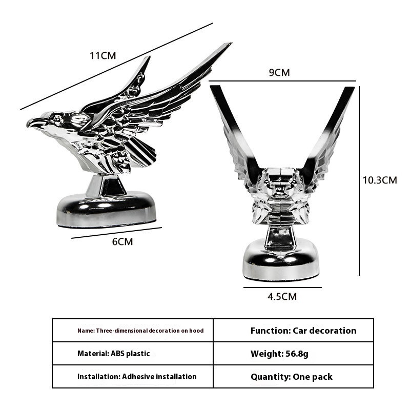 Car Hood Decorative Metal Head 3D