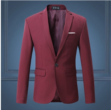 Spring And Autumn Solid Color Casual One Button Men's Small Suit - Picture 8 of 8