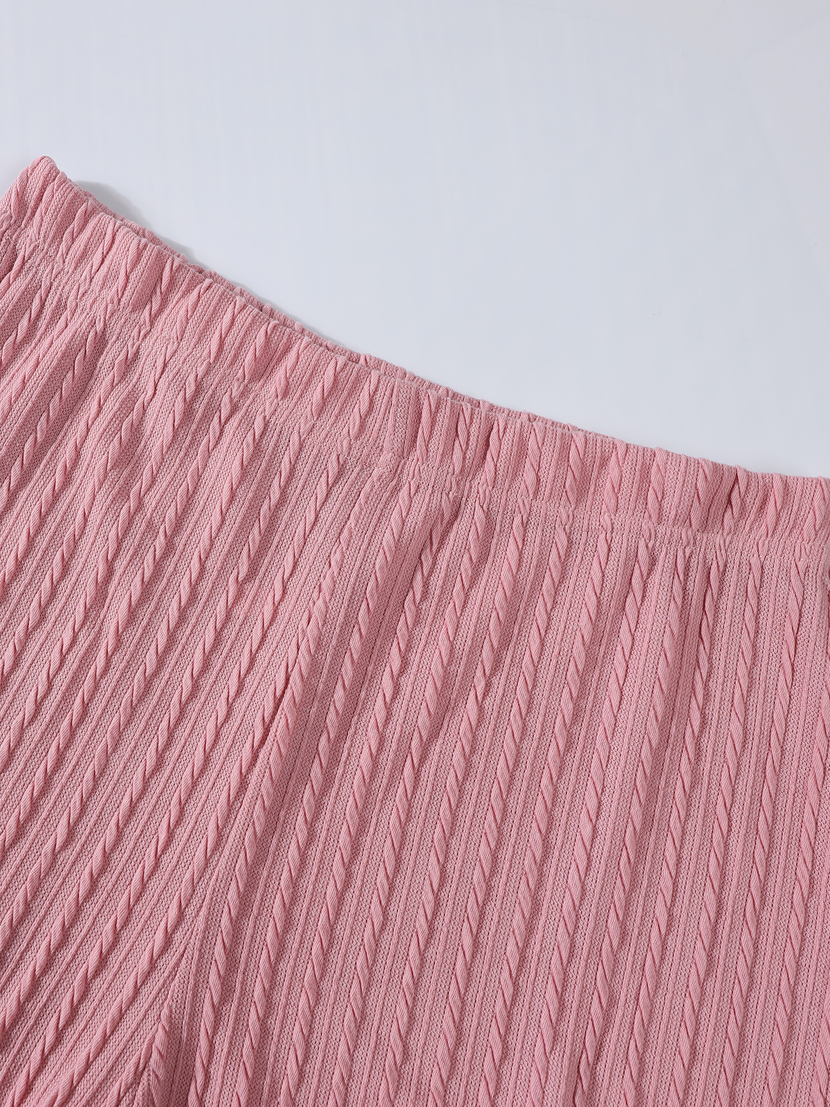 Female Solid Color Thread Bubble Vest Shorts Set