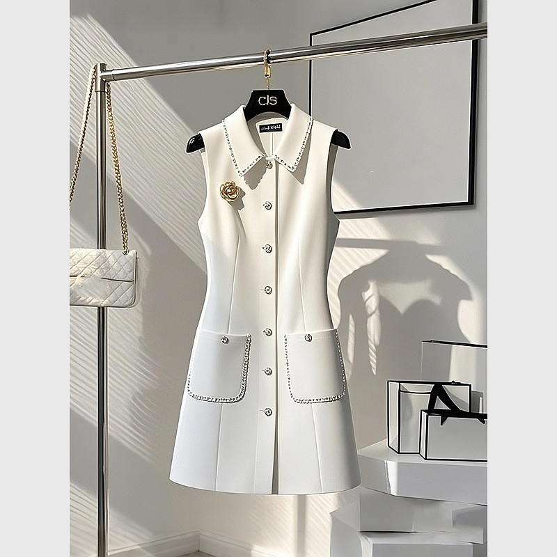 Women's Fashion French Style Temperament Vest Dress