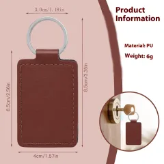 Printing Of PU Leather Keychain Pendant - Brown - View 1