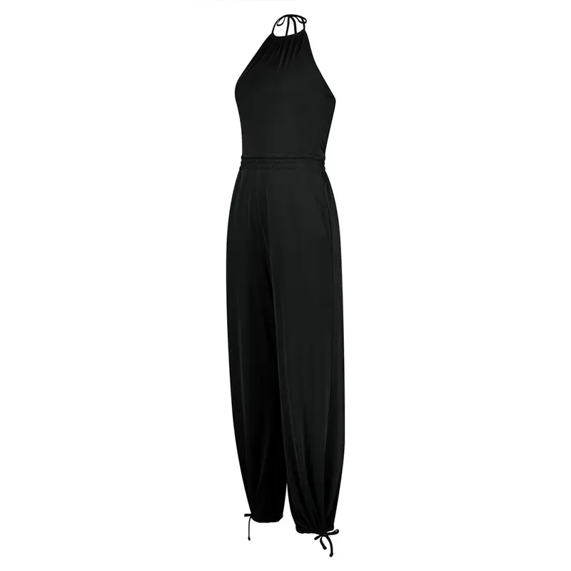 Women's Halter Beauty Back Fitness Jumpsuit