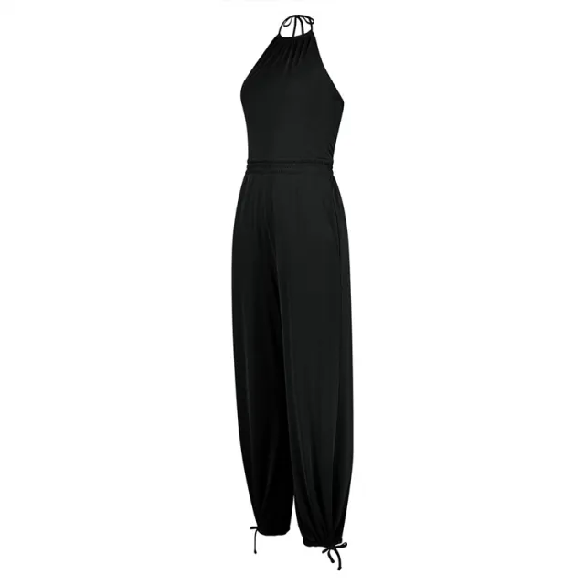 Women's Halter Beauty Back Fitness Jumpsuit Black - Shop at LoveMi