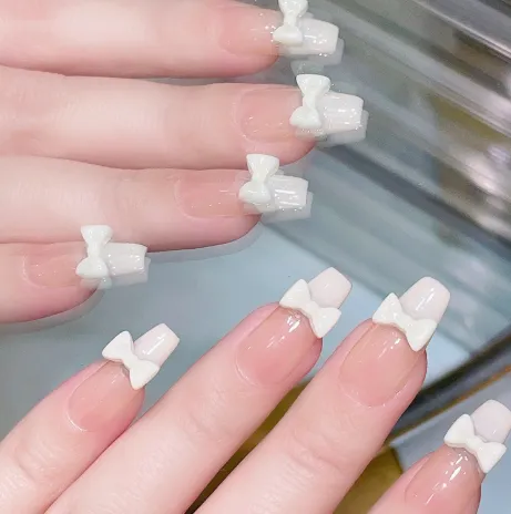 Short T Cat Eye Butterfly Removable Nail Patch Finished Product - Bow Tie Middle