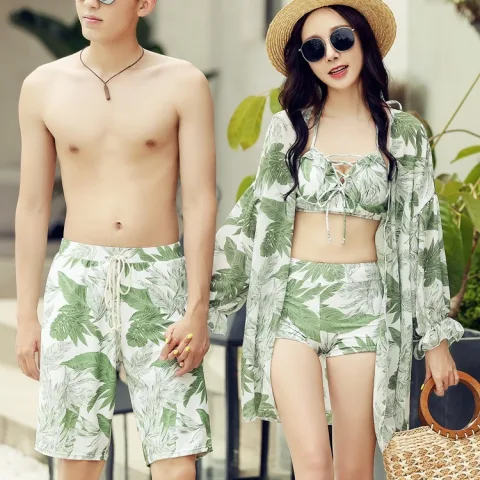 Ginger Swimsuit Men's and Women's Couple's Beach Pants Bikini