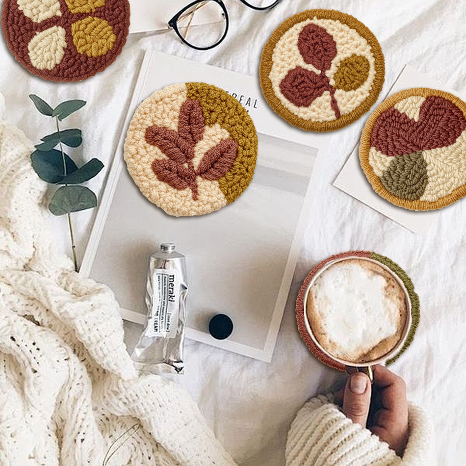Poke Embroidery Handmade Diy Coaster Material Package — image 1