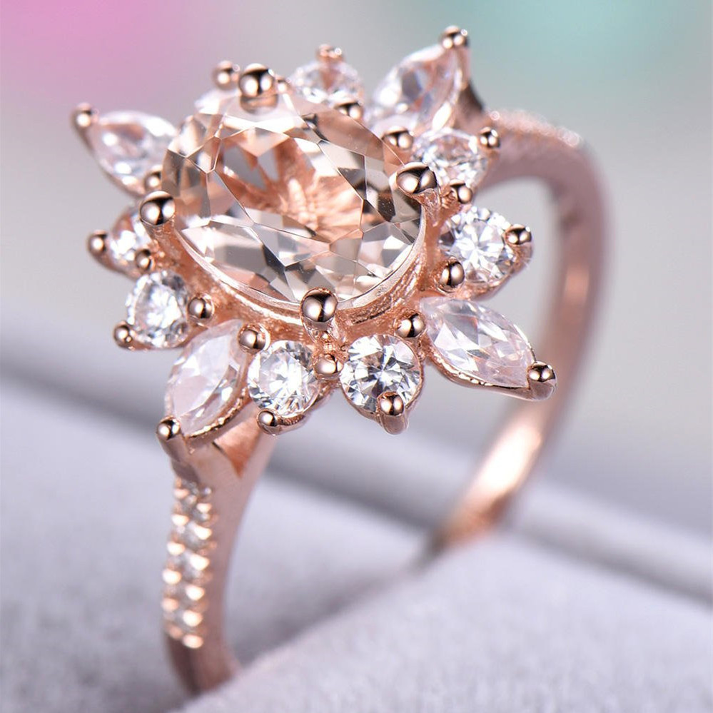 Unique Snowflake Design Rose Party Women Finger Ring