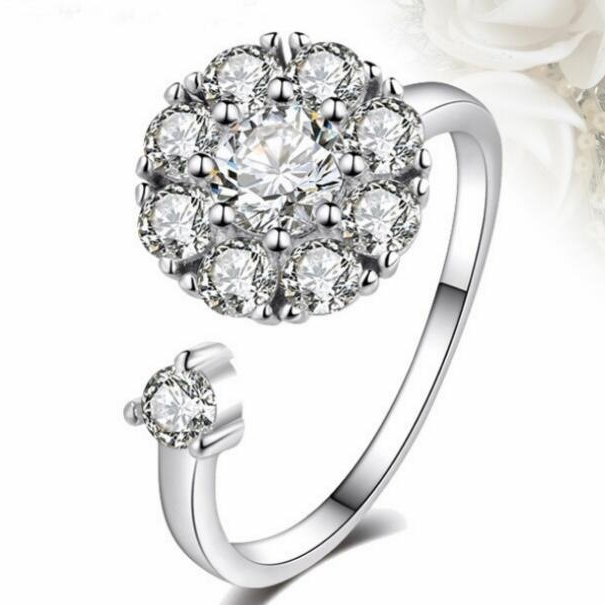 High Speed Rotating Micro Inlaid Zircon Ring