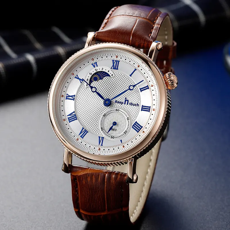 Sun Moon Star Waterproof Watch Two-pin Half Men's