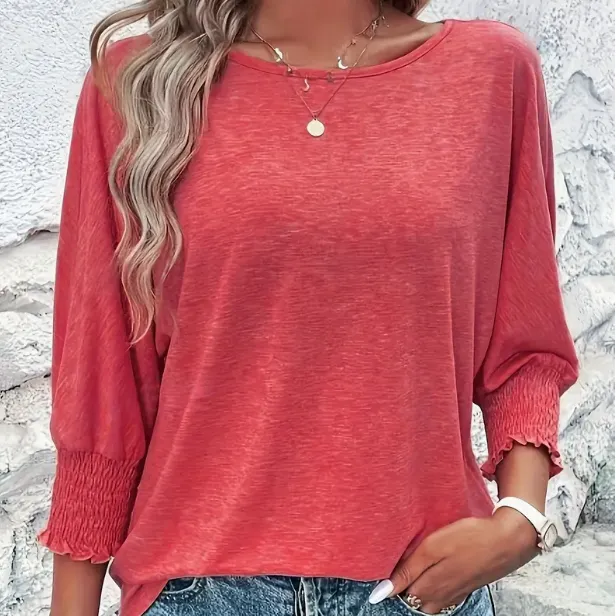 Elegant Women's Lavender Mid Sleeve T shirt 1 Style - Shop at LoveMi