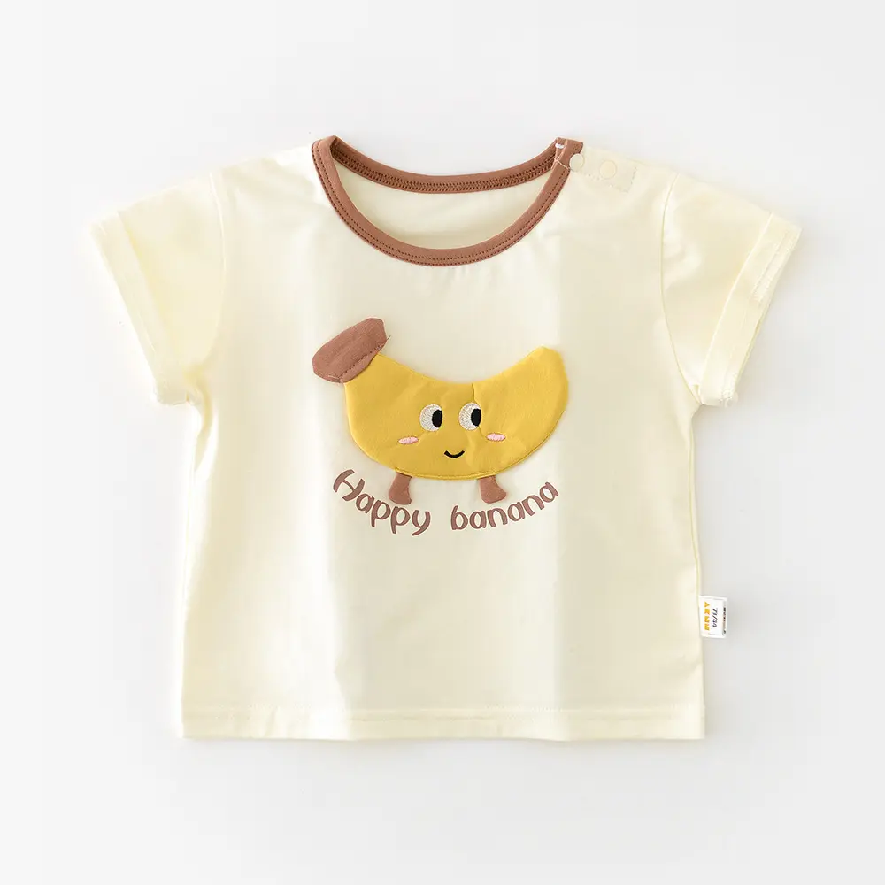 Baby Summer Cartoon Banana Round Neck Short