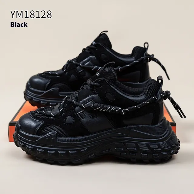 Autumn New Resin Sole Height Increasing Casual Sneaker Women Black - Shop at LoveMi