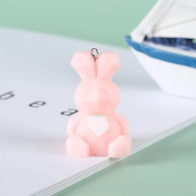 Creative Geometric Cut Dinosaur Keychain Pink Rabbit - Shop at LoveMi