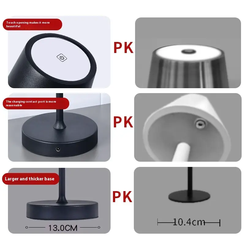 Table Lamp Touch Western Restaurant Desktop Atmosphere Led High Leg Metal Table Lamp