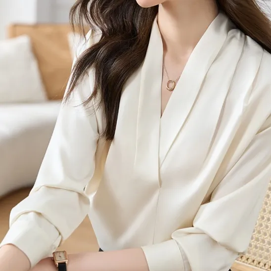 Fashion Design Sense Elegant Versatile Top Women Apricot - Shop at LoveMi